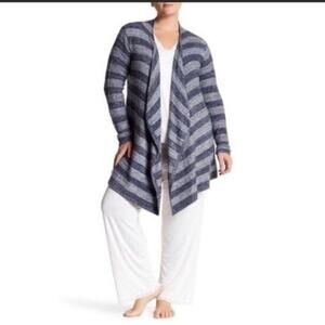 Barefoot dreams bamboo‎ chic striped open front cardigan